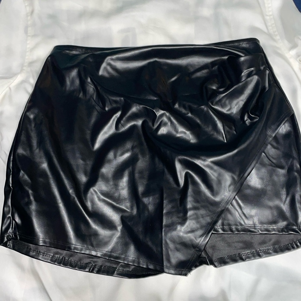 Leather skort